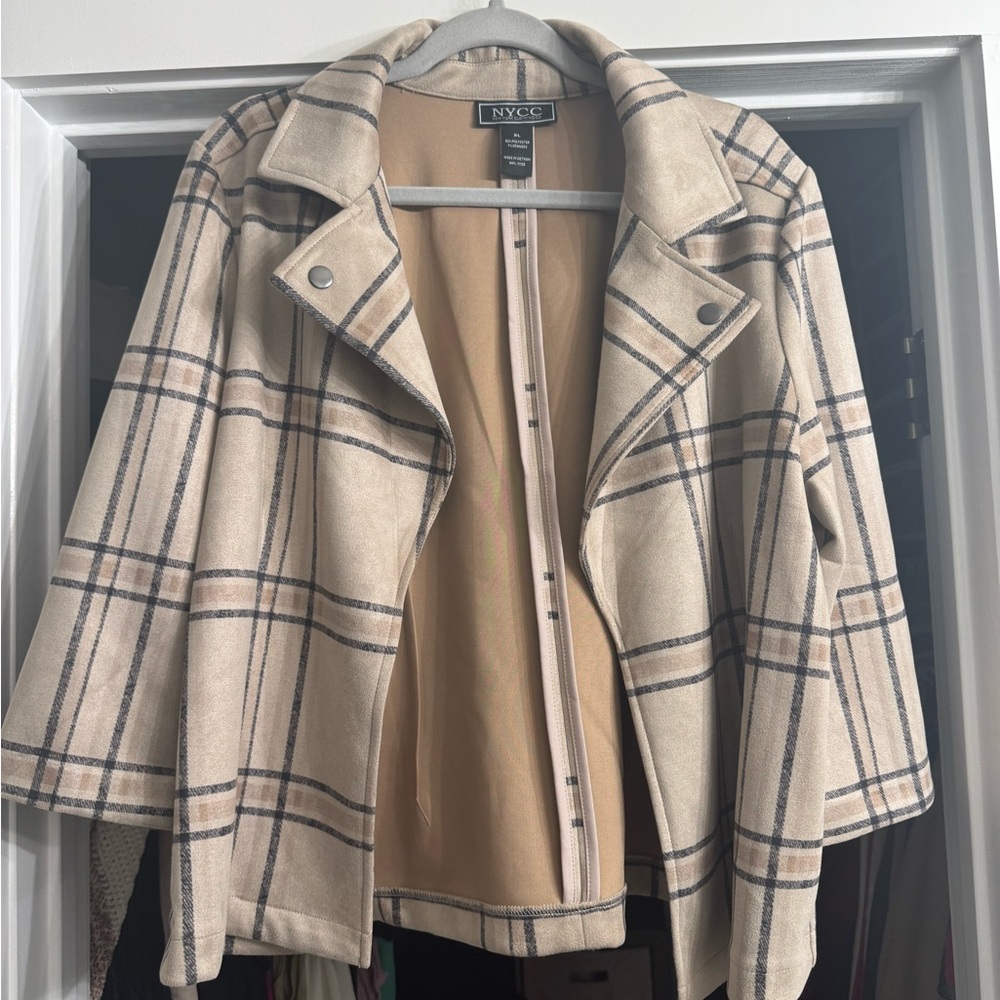 NYC Beige and Black Plaid Jacket